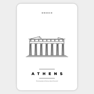 Athens Minimal Black Line Design Sticker